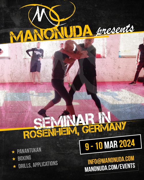 Manonuda Panantukan Seminar in Rosenheim, Germany, on the 9 & 10 of March 2024.